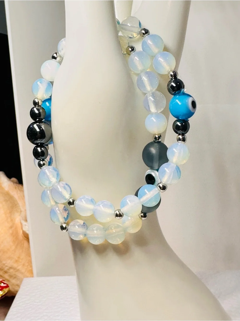 Two Opalite & Hematite beads Bracelets